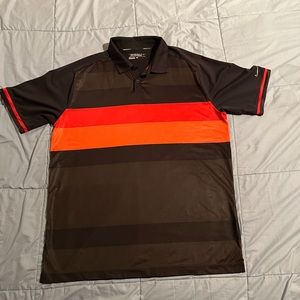 NIKE Golf Tour Performance men’s golf polo shirt Large black orange red gradient